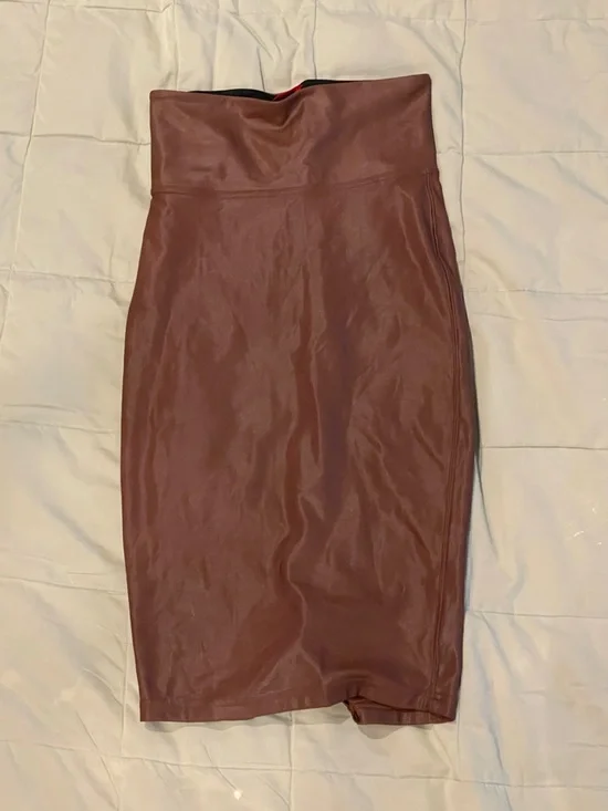 SPANX Chocolate Brown High-Rise Pencil Skirt - Picture 3 of 4
